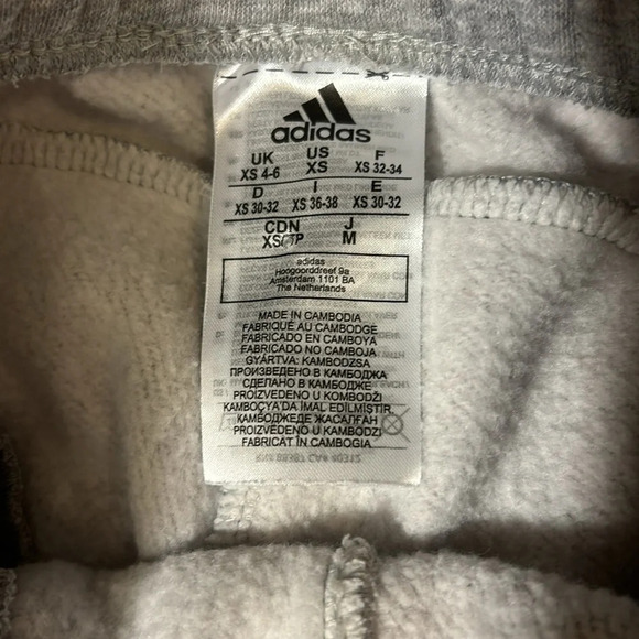 Adidas women’s Joggers Essentials 3-stripes French Terry Cuffed Pants, Gray XS - Picture 4 of 12